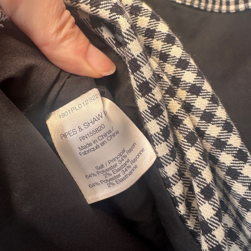 Veronica Beard Black and White Gingham Ruffle Hem Skirt - Picture 5 of 6